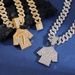 Diamond studded No. 7 jersey pendant, alloy Cuban chain, new style set, daily wear, hip hop style necklace_ipsvogv.com