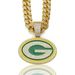 Fashion Jewelry Enamel Packers Football Team Necklace Pendant Boys Hip Hop Full Diamond Cuban Chain_ipsvogv.com