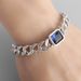 Blue Stone Arabesque Couple For Men And Women Cuban Bracelets Pair Korean Style Fashion Personality Trend_ipsvogv.com