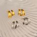 Spot Real Gold Electroplated Titanium Steel Fine Polished Double Layer Exquisite OOTD Gold And Silver Earrings_ipsvogv.com