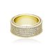 Hip Hop Five Row Diamond For Men And Women INS Cool Style Ring With Micro Set Zircon Plated Real Gold Jewelry_ipsvogv.com