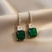 Cao Shi's earrings are fashionable, elegant, personalized, geometric, square, and diamond earrings for women_ipsvogv.com