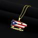 vintage oil drip stainless steel Puerto Rico map flag pendant necklace men and women hot selling accessories new products_ipsvogv.com