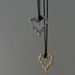 INS Gold Plated Titanium Steel Valentine's Day Lava Love Black Leather Rope Necklace_ipsvogv.com