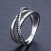 Cao Shi's Popular Personality Geometric Lines Simple Black Nano Zircon Women's Ring Fashion Closed Ring Finger Ring_ipsvogv.com