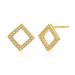 Small earrings inlaid with zircon heart shaped simple cross design chic fashion earrings plated K_ipsvogv.com