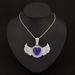 specializes In Fashion Men's Alloy Full Diamond Blue Love Angel Wing Pendant Hip-hop Necklace_ipsvogv.com