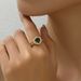 Ins Japanese Korean niche versatile plain women's inlaid emerald zircon ring, simple and fashionable index finger ring_ipsvogv.com