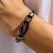 hip hop personality leather ring bracelet men's simple fashion high end retro knotted bracelet men's jewelry_ipsvogv.com