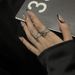 design, Silver Sparkling Zircon Female Niche Open Middle Ring, Light Luxury, High-end Feeling, Index Finger Ring Design, , Luxury, Feeling,_ipsvogv.com