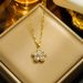 Titanium steel necklace for women, light and luxurious high-end design, five leaf flower set with zircon pendant, non_ipsvogv.com