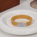 Instagram Advanced Design Sense Cuban Bracelet Fashion Inlaid With Zircon Front And Back Buckle Titanium Steel Gold_ipsvogv.com