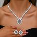Women’s Jewelry Set Fashion Luxury Atmosphere Full Diamond Zircon Multi Color Dinner Party Wedding Accessories Necklace Earrings Set_ipsvogv.com