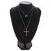 Ocean Heart Style Cute 2-layer Crossed Blue Crystal Rhinestone With Multiple Layers Chain Necklace Gift Set Of 2 Pieces_ipsvogv.com