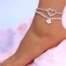 Explosions Rhinestone Butterfly Love Anklet Set Fashion Beach Trend Single Row Alloy Anklet_ipsvogv.com