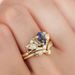 Sanjie Gold-plated Inlaid Blue Pair Ins Simple Water Droplet Women's Ring Floral Jewelry_ipsvogv.com