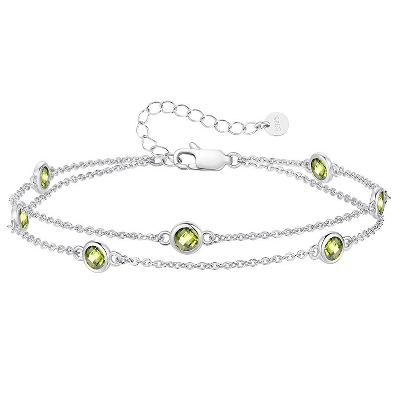 Women's Jewelry Birthday Stone Bracelet Adjustable Chain Bracelet Fashionable Women's Gift Jewelry_ipsvogv.com