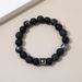 Volcano Stone Black Beaded Men's Bracelet Premium Retro Niche Obsidian Cold Beads Couple Bracelet Plate Play_ipsvogv.com
