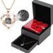 Women’s Jewelry Set Fashion hot selling heart shaped I love you projection necklace female sterling silver jewelry_ipsvogv.com