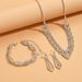 Bridal Jewelry Set - Lace Water Diamond 925 Silver Necklace (Wedding Photography, 16-18 Inch Chain, Matching Earrings, Luxury Gift Box)_ipsvogv.com