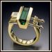 Sanjie Gold Plated Inlaid Green Ring Accessories Creative Women's Jewelry_ipsvogv.com