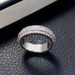 Sanjie's New Minimalist Ring With Three Rows Of Diamond Inlaid Jewelry, Fashionable Bridal Princess Ring, Women's_ipsvogv.com