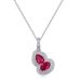 Cultivated red treasure gourd necklace female S925 silver inlaid cultivated colored treasure full diamond clavicle chain light luxury fashion_ipsvogv.com
