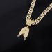 Unisex Crown Letter A Diamond Gold Pendant Men's Cool Personality Jewelry Street Cuban Chain_ipsvogv.com