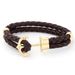 Beaded Snake Pattern Anchor Hip-Hop Personality Genuine Leather Men's Bracelet High-End Jewelry Accessories_ipsvogv.com