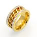 Stainless Steel Fashionable Diamond Studded Double Row Diamonds, Chain Titanium Steel Rings, Vacuum Plated Noble Rings_ipsvogv.com