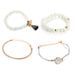 Simple And Fashionable Geometric Hollow Metal Flower Tassel Turquoise Pattern Round Ball Heart Bracelet Set Of Four_ipsvogv.com