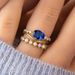 Sanjie Ins Wind Internet Red Gold Three Piece Simple Fashion Inlaid Blue Zircon Set Ring For Women_ipsvogv.com