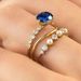 Sanjie Ins Wind Internet Red Gold Three Piece Simple Fashion Inlaid Blue Zircon Set Ring For Women_ipsvogv.com