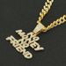 Hip Hop Full Diamond Letter Necklace Pendant Jewelry Trendy Men's Cuban Bone Chain Accessories_ipsvogv.com