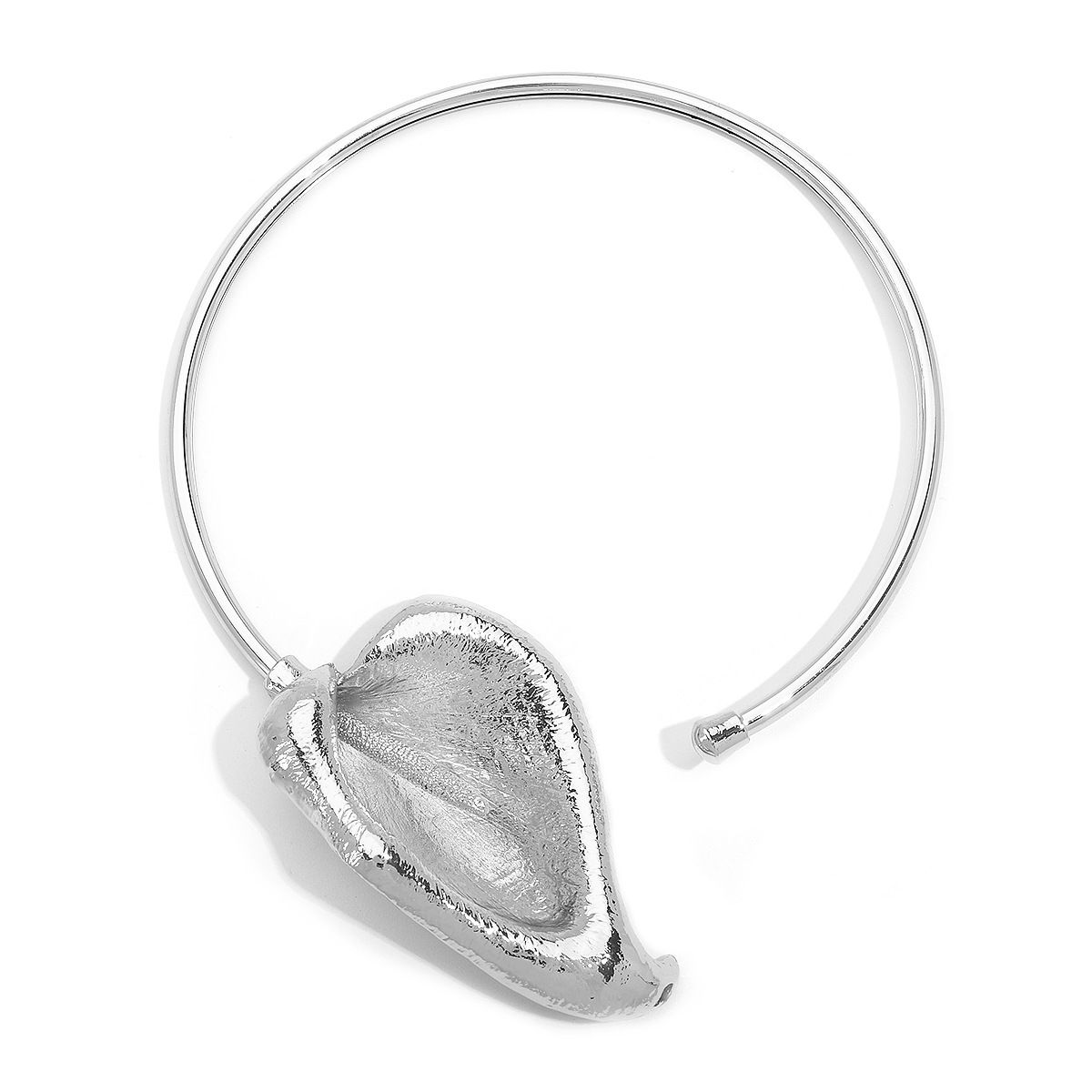 N12144 Exaggerated Poplar Leaf Three Dimensional Metal Wind Collar, Light Luxury, niche, high-end necklace for women_ipsvogv.com