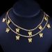 Hip-hop Fashion Butterfly Necklace Women's Geometric Diamond Multi-layer Necklace_ipsvogv.com