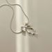 Saiyna Korean Style S Silver Geometric Dynamic Ribbon Double Layer Bowknot Necklace Minimalist Round Bead Choker Chain_ipsvogv.com