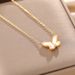 Internet Celebrity Titanium Steel Necklace With Feminine Temperament, Fashionable Shell Butterfly Pendant, High-end_ipsvogv.com