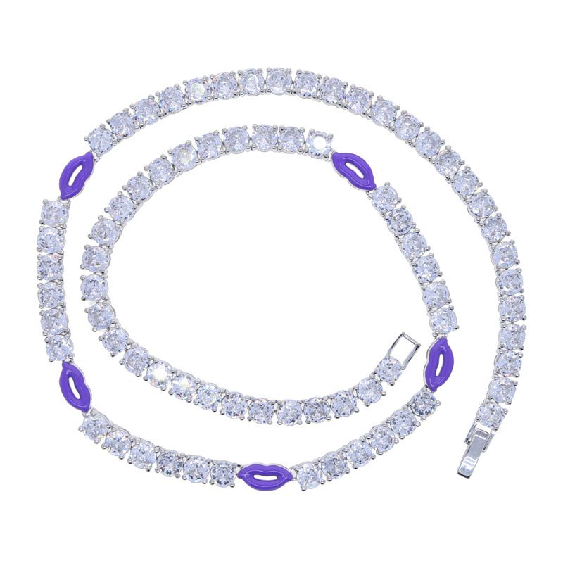 Men's Jewelry Lips Tennis Chain Fashion Inlaid Zircon Tennis Chain_ipsvogv.com