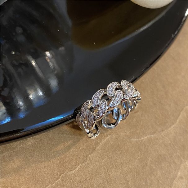 Korean Niche Design, Diamond Studded Cuban Open Ins Cool Wind, Internet Celebrity, Index Finger Ring, Couple_ipsvogv.com