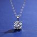 Moissanite Pendant Sterling Silver Fashion Simple Four Claw 2ct Single Diamond Pendant Versatile Clavicle Chain_ipsvogv.com