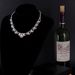 High-end Rhinestone Flower Bridal Two-piece Accessories Wedding Jewelry Set Necklace_ipsvogv.com