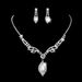 Bridal Zircon Silver Jewelry Set - Necklace & Earrings (Wedding Collection, Elegant Bride Gift)_ipsvogv.com