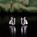 Small Exquisite Gemstone Earrings Natural Topaz Earrings Triangle S925 Sterling Silver Inlaid Garnet Earrings_ipsvogv.com
