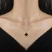 Full Body 【 Titanium Steel 】 Double Sided Lucky Grass Minimalist Gold Necklace In The Furnace, Female Ins Mesh Red 【 】 Furnace,_ipsvogv.com