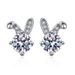 Pure Silver Jewelry Needle, Exquisite Rabbit Women's Unique Design, Mosang Stone Earrings, Summer Earrings_ipsvogv.com