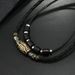 Punk Style Personalized Necklace, Trendy Men's Woven Wax Rope Antique Pendant, Collarbone Chain Jewelry Necklace_ipsvogv.com
