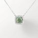 Mosang Stone Necklace S Silver Square Impossible Design Collar Chain Female Four Claw Pendant Light Luxury and Simple_ipsvogv.com