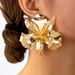 Exaggerated Temperament Metallic Large Flower For Women, Internet Celebrity Style, Unique Street Fashion Floral Earrings_ipsvogv.com