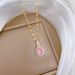 Steel 【 Titanium 】 Water Droplet Round Zircon Light Luxury Temperament Gorgeous Full Diamond Necklace Women's Versatile 【 】_ipsvogv.com